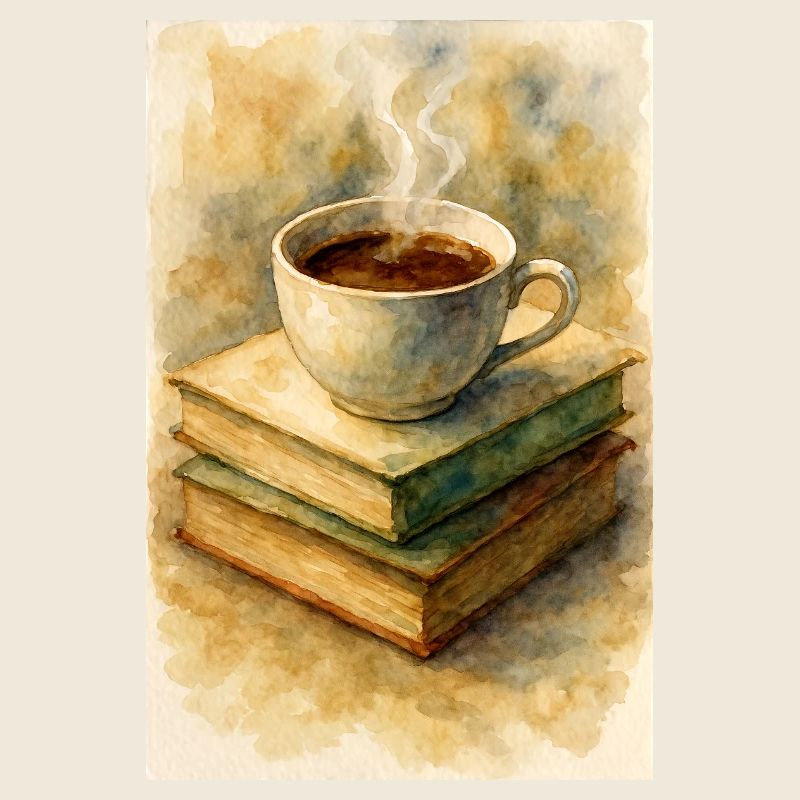 Book and coffee