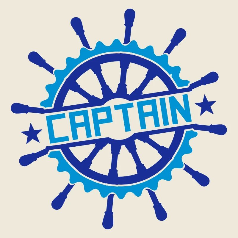 Captain steering wheel stamp logo