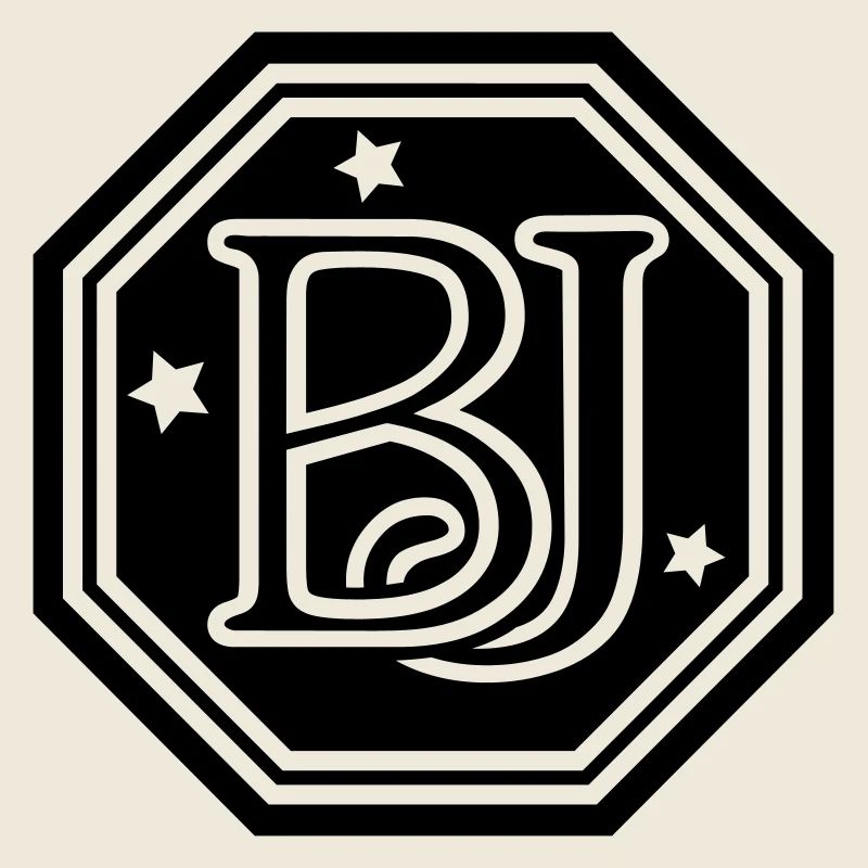BJ monogram initial letters