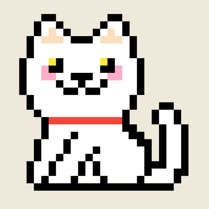 8-BIT WHITE CAT