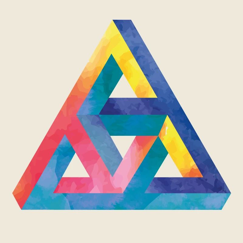 Optical illusion triangle Escher