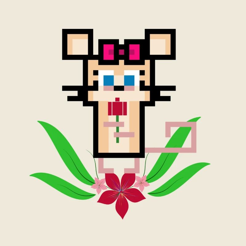 Souris fleur