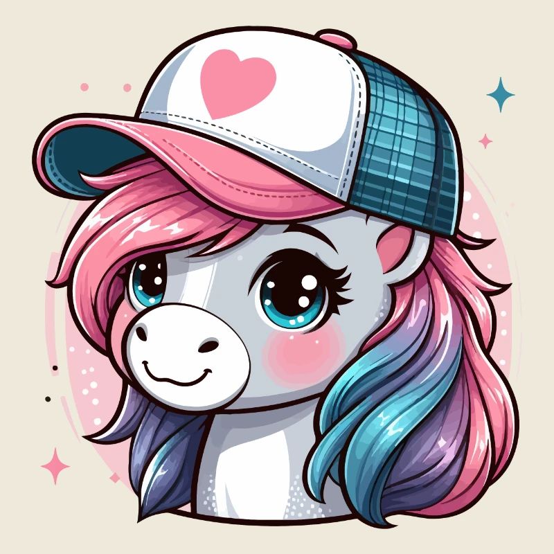 Cute Pink Pony Mane Has Cap