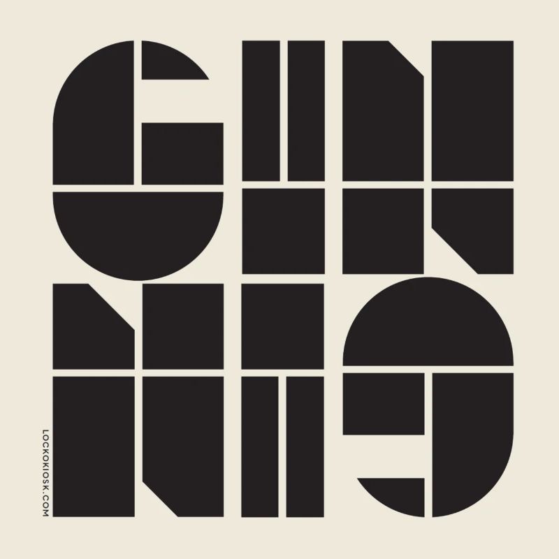 Design Gin Lover en noir et blanc