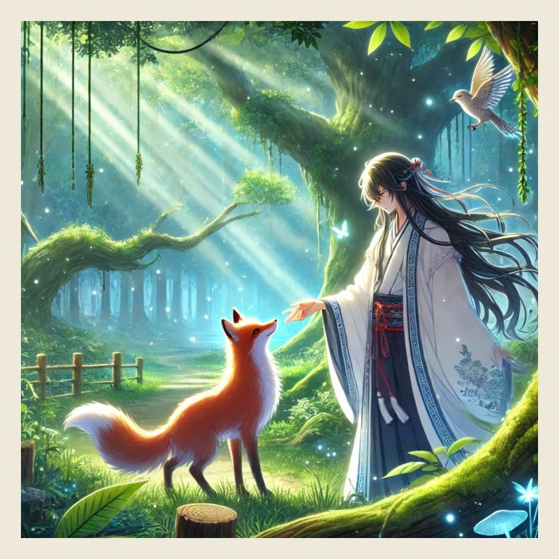 Frau mit Fuchs Animestyle