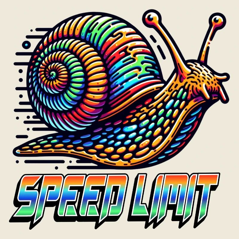 Funny Snail with Saying Speed Limit