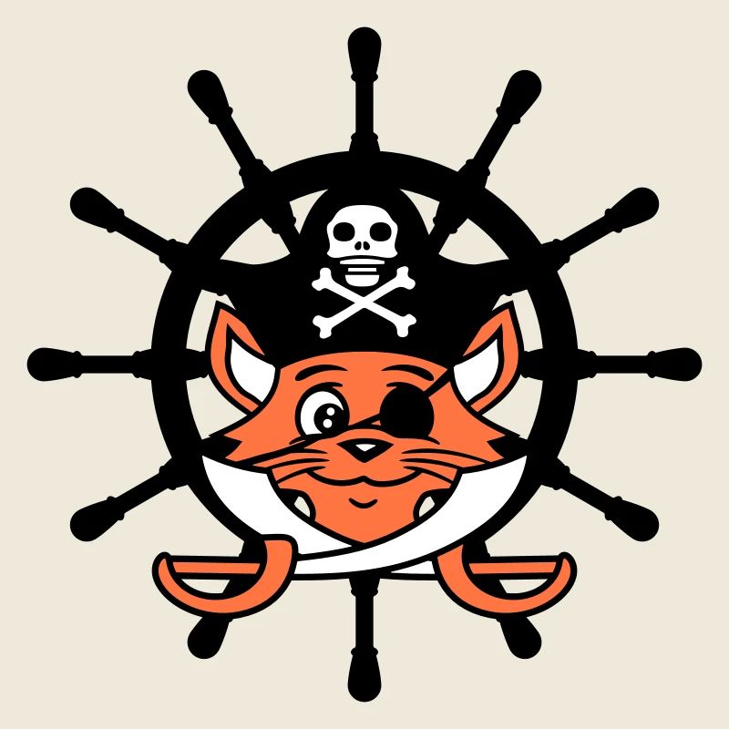 Pirate Cat Saber Steering Wheel Buccaneer Eye Patch