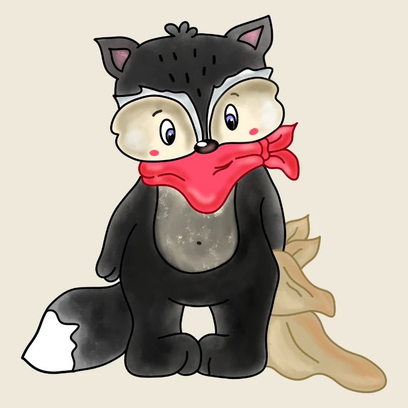 Raccoon with Comforter