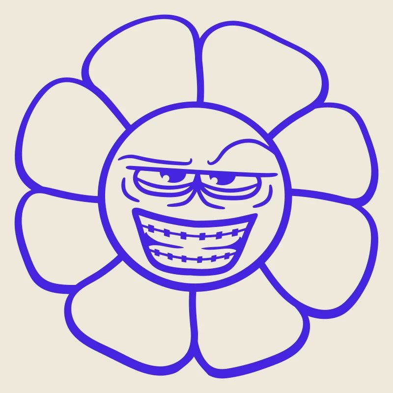 Blume Guckt Böse Gemein Cool Grinsen Frech Gesicht