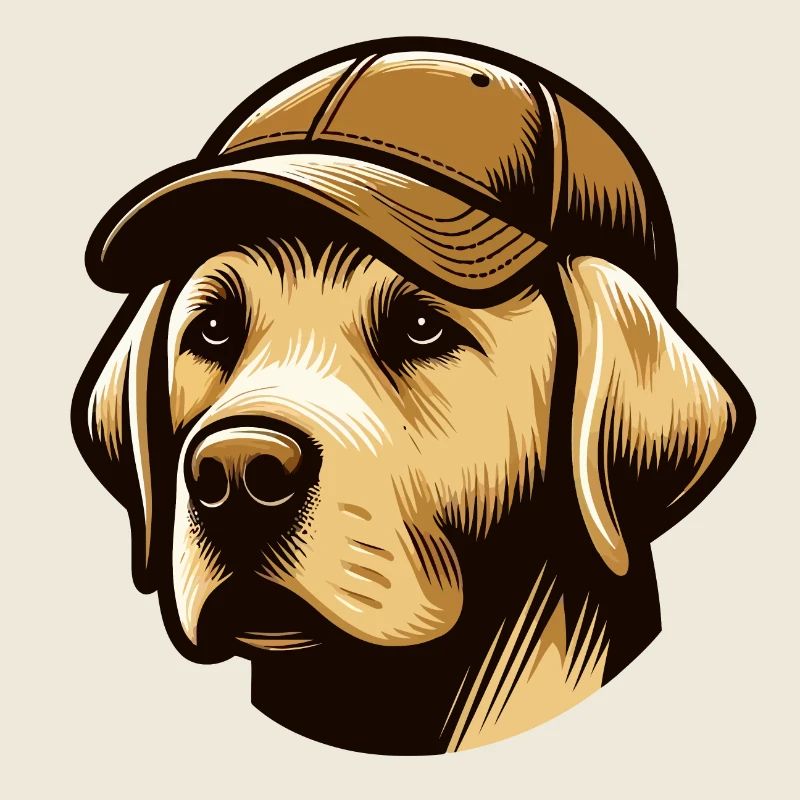 Labrador mit Mütze