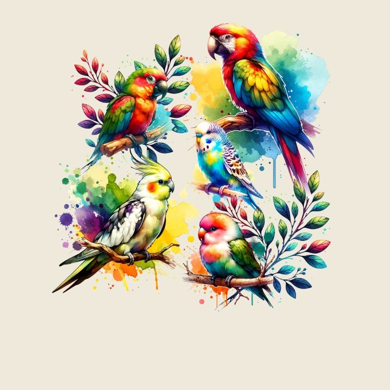 Divers oiseaux perroquets