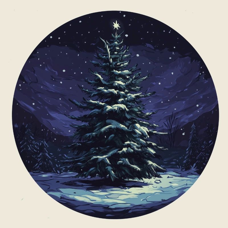 Winter Tranquility: The Glowing Tree