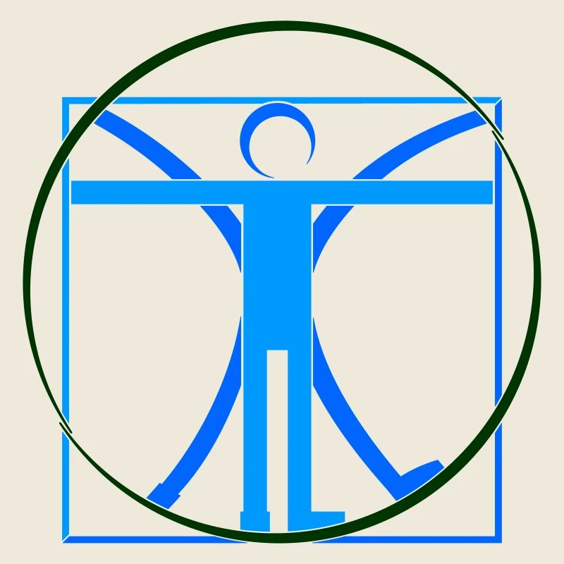 Homme Léonard de Vinci Trait - Couleurs au choix