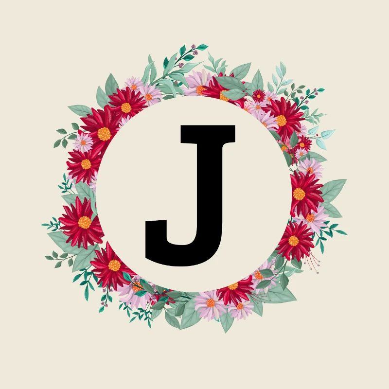 Buchstabe j Blumenkranz