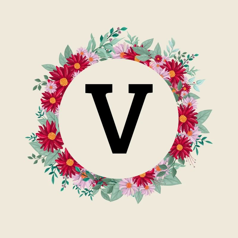 Buchstabe V Blumenkrone
