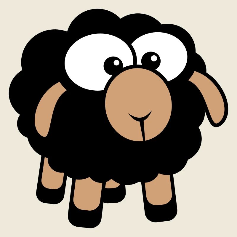 Black Sheep Small Cute Cute Lamb Cool Comic