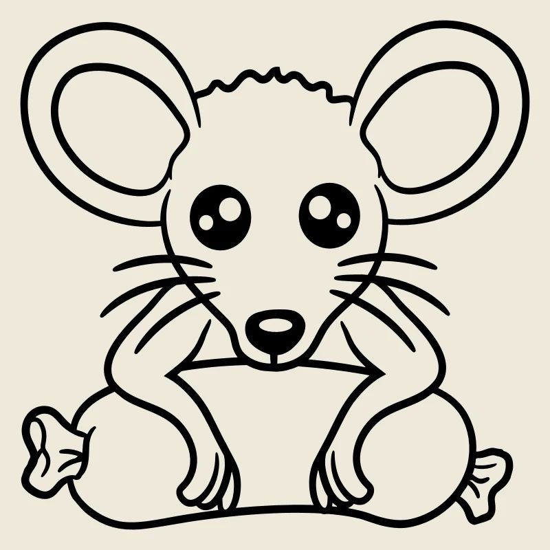 Mouse big sausage eating hunger sausage grilling