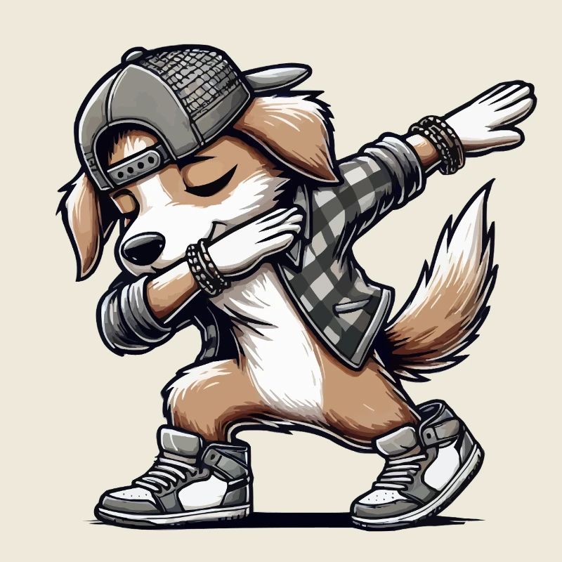 Bande dessinée de dabbing de chien