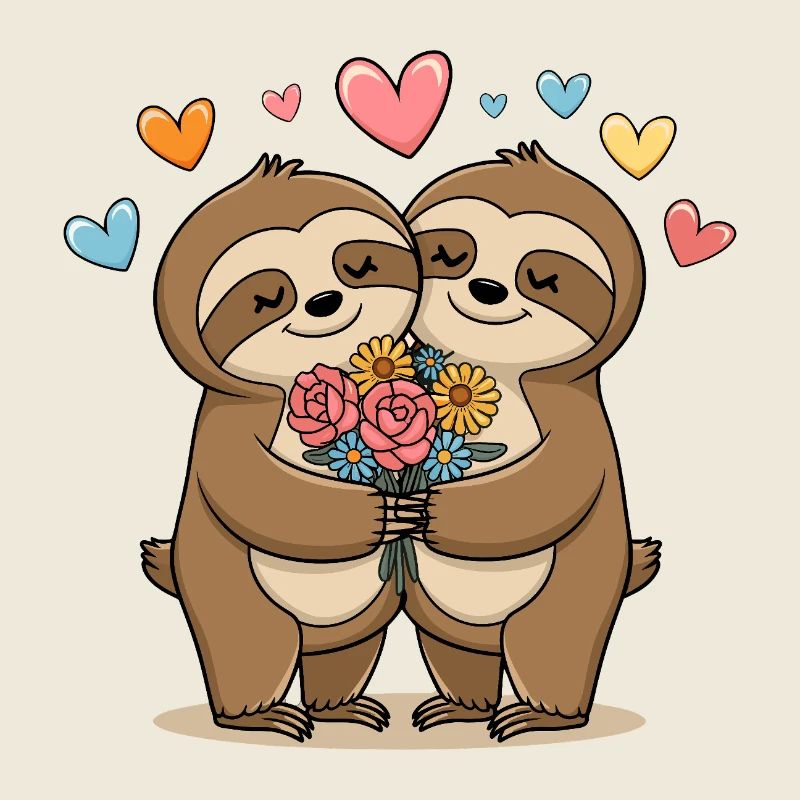 Faultier in der Liebe süß