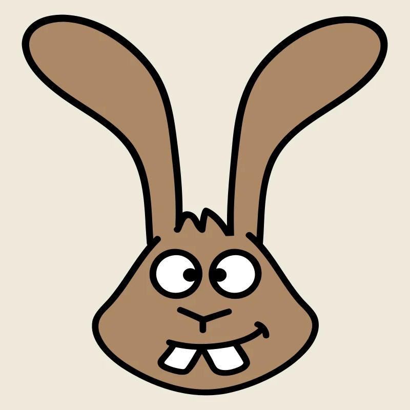 Rabbit looks squints grimace funny silly smile