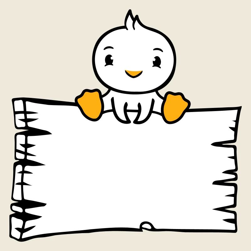 Bird Sitting on Wooden Sign Text Sign Frame Cute