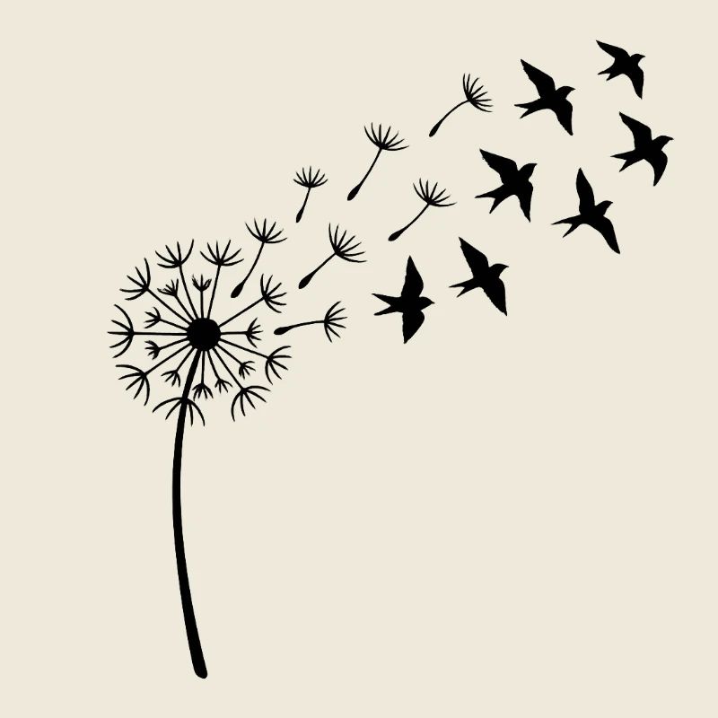 La liberté dans le vent – Pissenlits et oiseaux