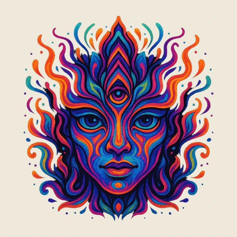 Psychedelische Farbenexplosion