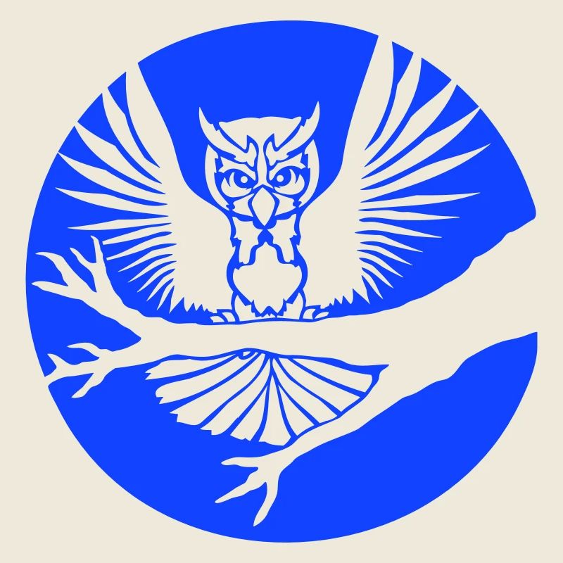 Owl Tree Branch Eagle Owl Moon Night Full Moon Round Forest