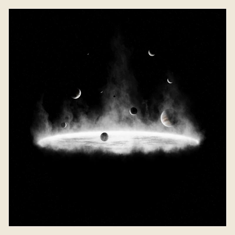 Nebulae Fire Silhouette on Dark Grey