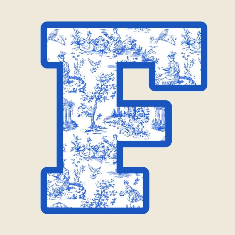 Buchstabe f blaue Chinoiserie