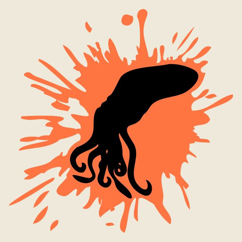 Oktopus Farbklecks Kraken Tropfen Graffiti Klecks