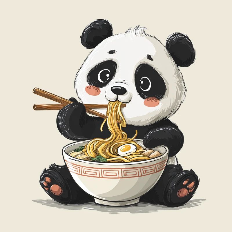 Süßer Panda Ramen