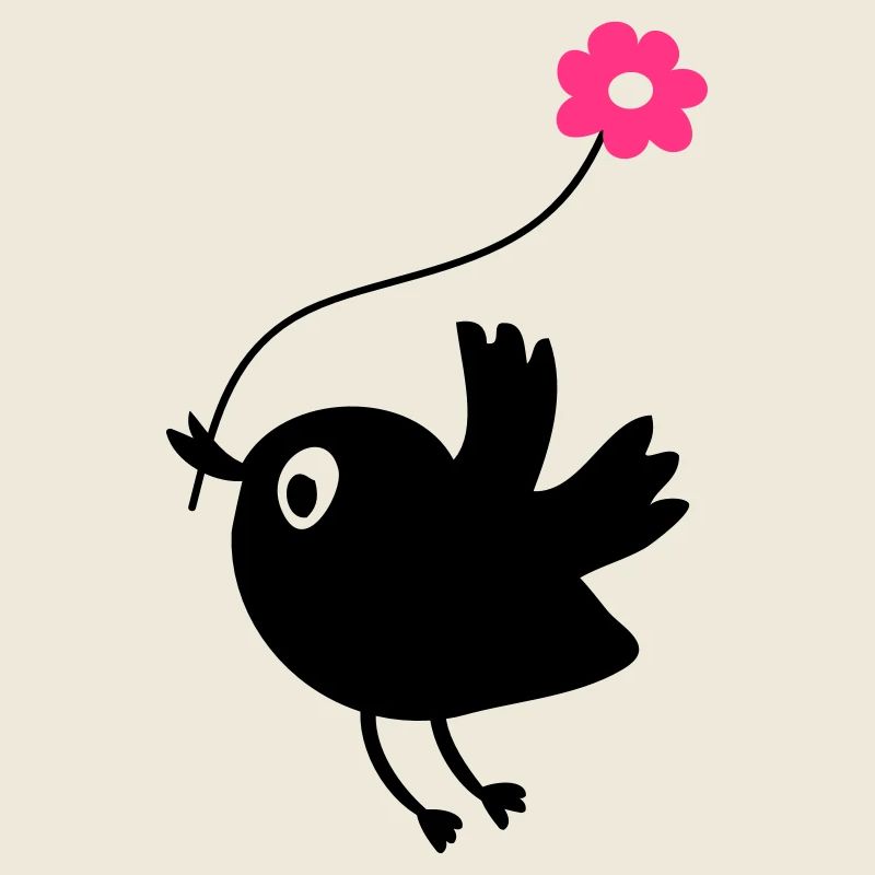 Oiseau de vol cale fleur