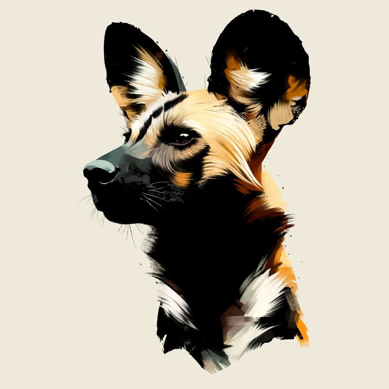 Chien de chasse peint