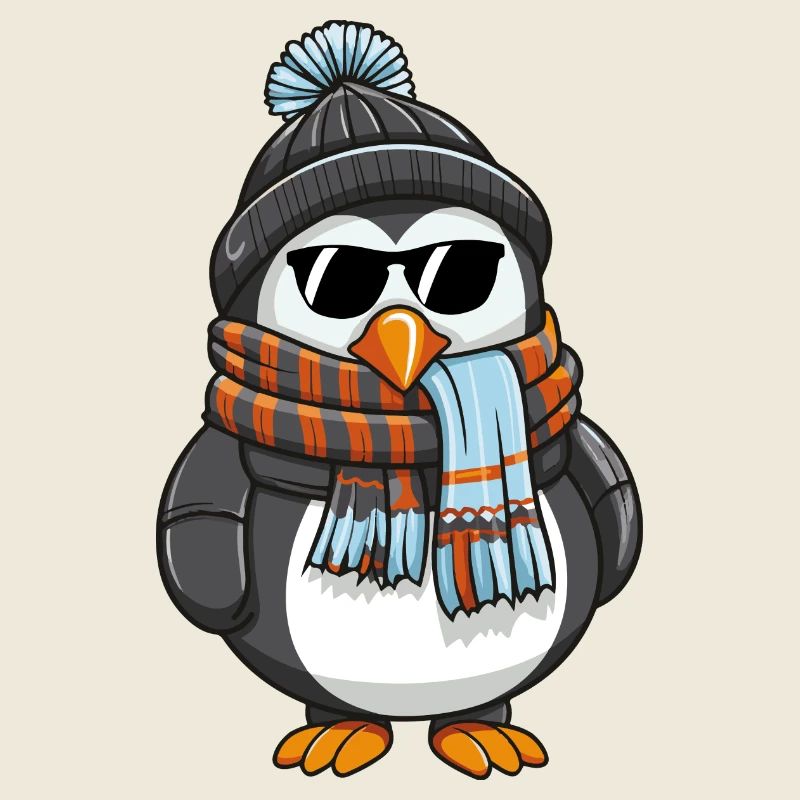 pinguin comic winter