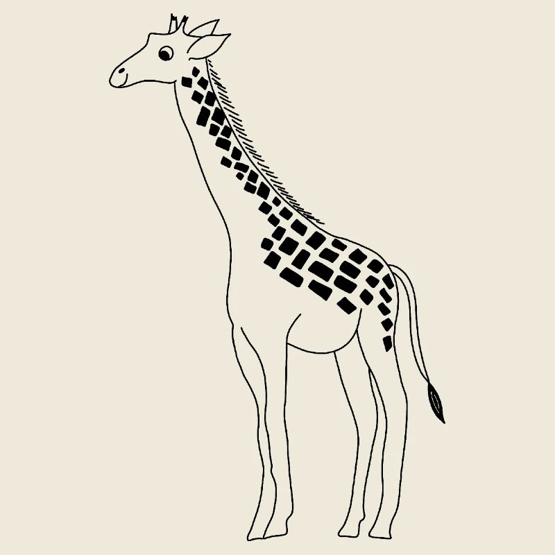 Giraffe - graphic in black and white