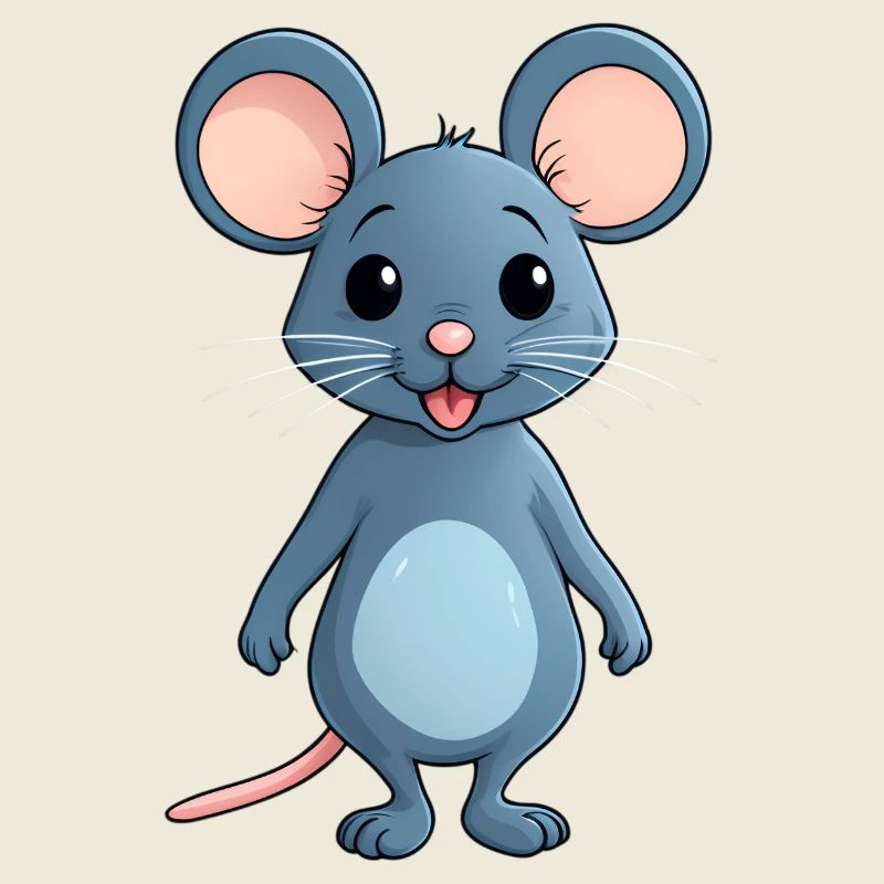 Cute Little Comic Style Mouse Mice