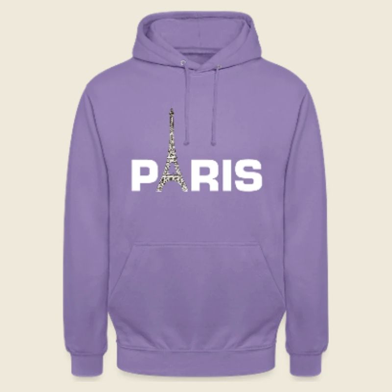Paris Pullover Hoodie with Eiffel Tower