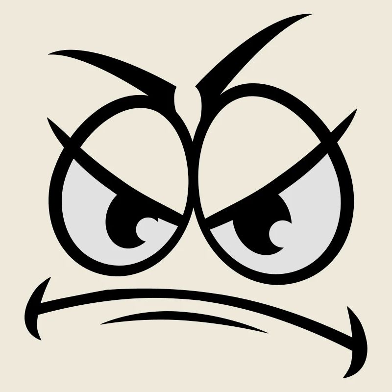 Evil wicked angry cartoon face