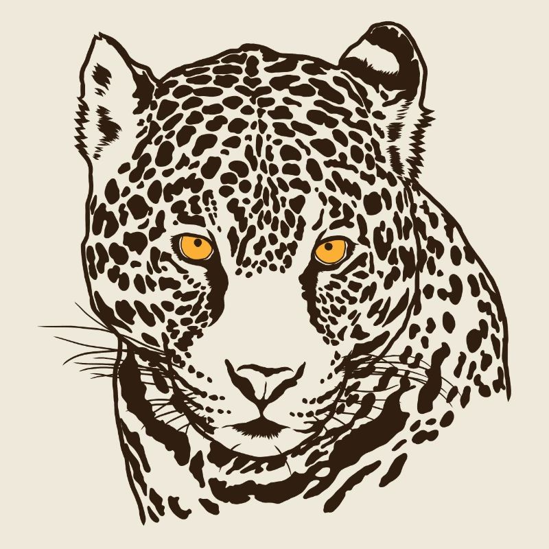 Jaguar Face Graphique Cool Big Cat Wild Animal Lover