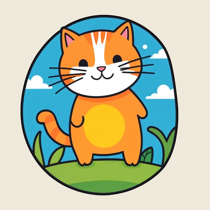 Cat in comic style