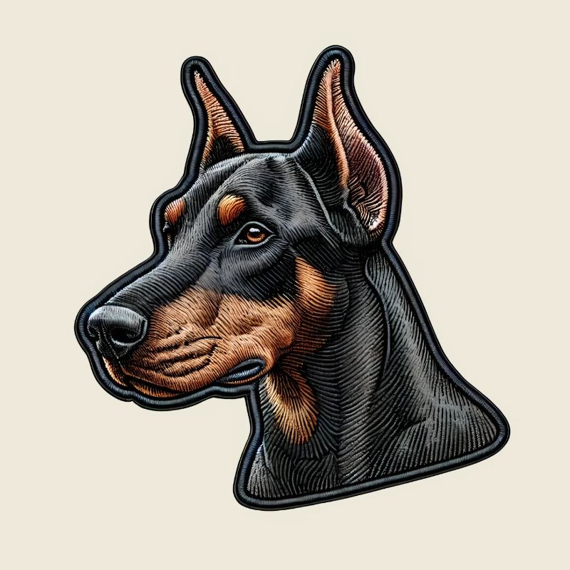 Eleganter und wacher Dobermann