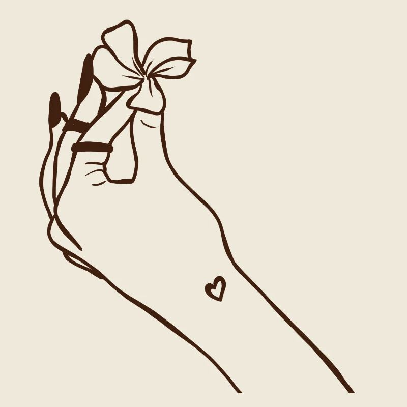 Hand mit Blüte