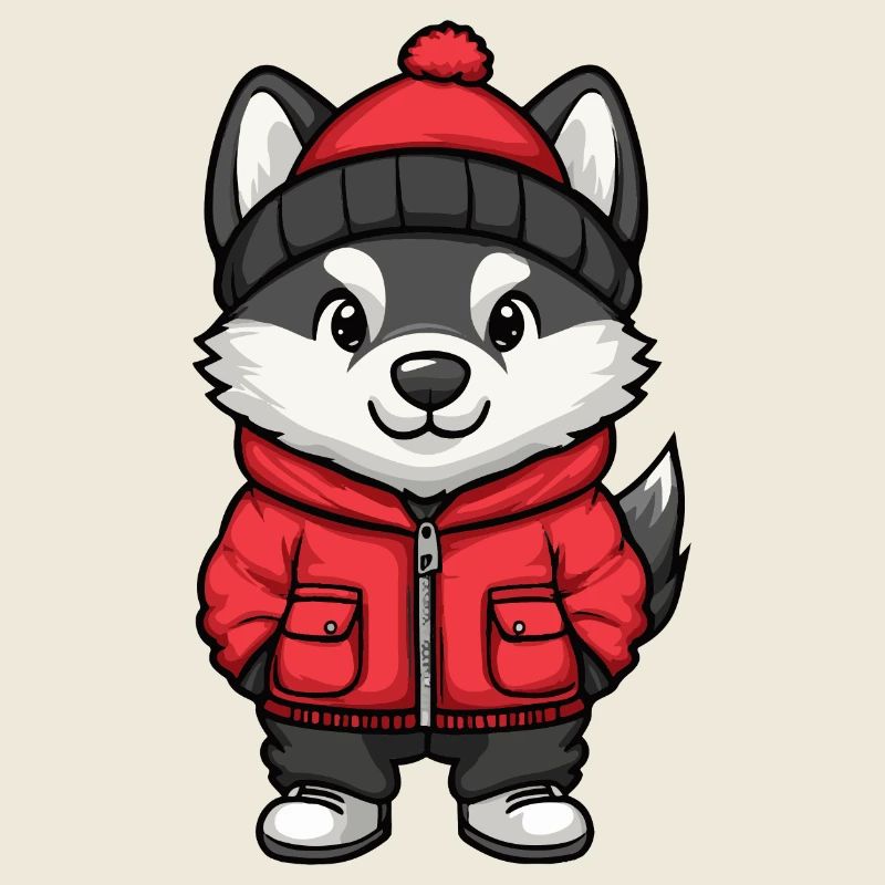 Husky Hund Cartoon