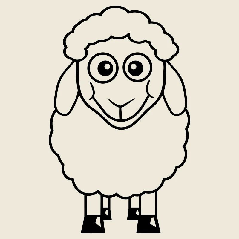 Sheep Baby Stands Cute Cute Lamb Child Cool Comic