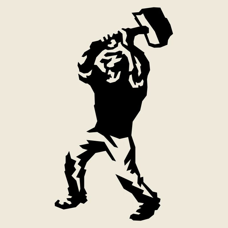 Worker with sledgehammer / Arbeiter mit Hammer