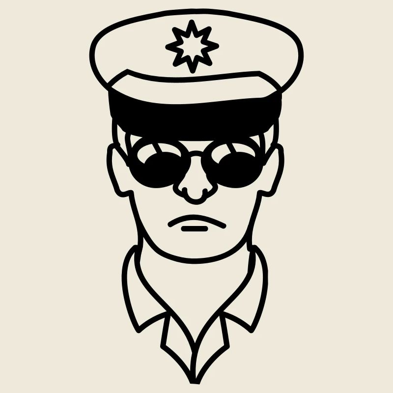 Cool police man face head