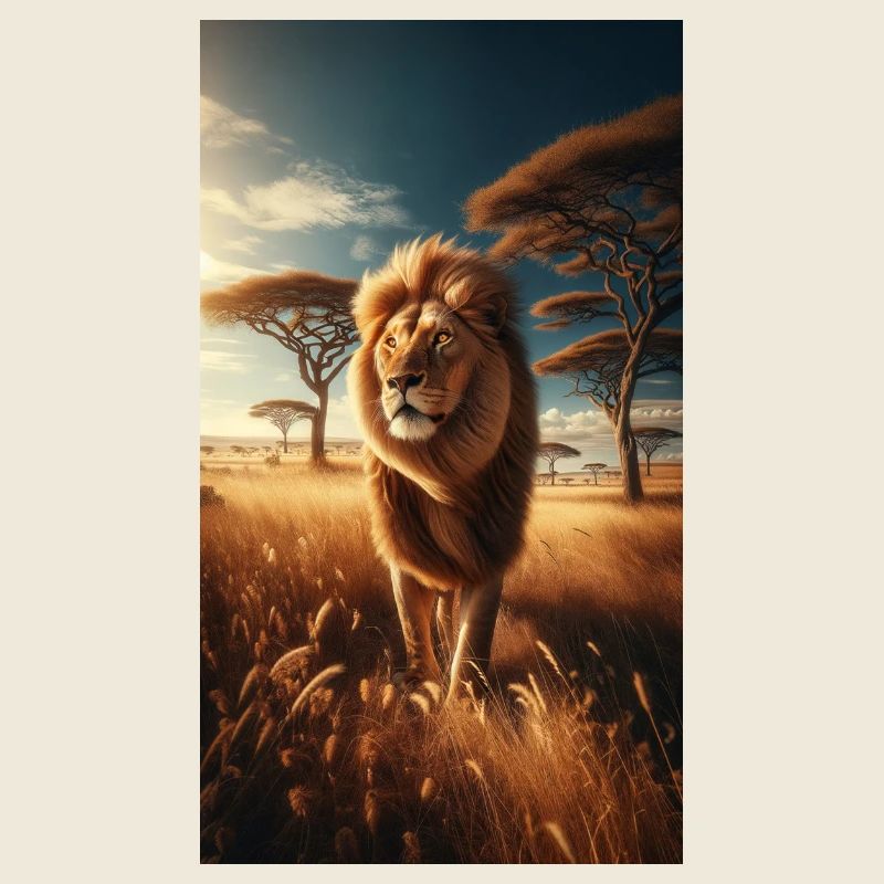 Löwe in der Savanne