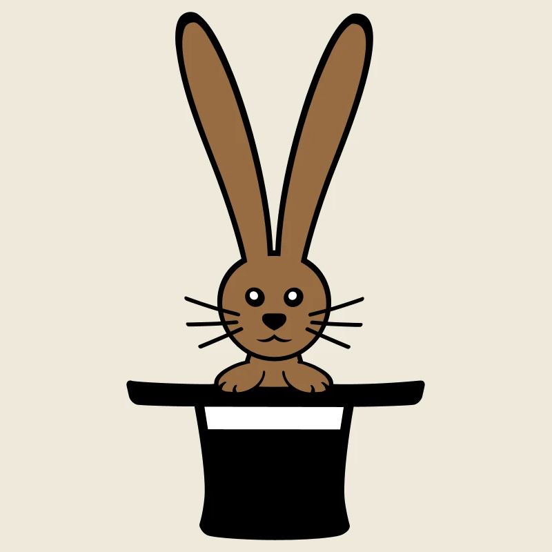 Lapin Chapeau Haut de forme Sorcier Lapin Sorcier Mignon