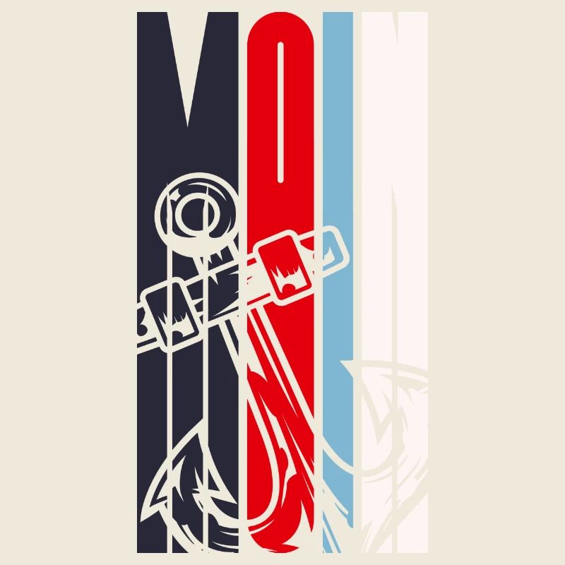 Moin with anchor in maritime colours